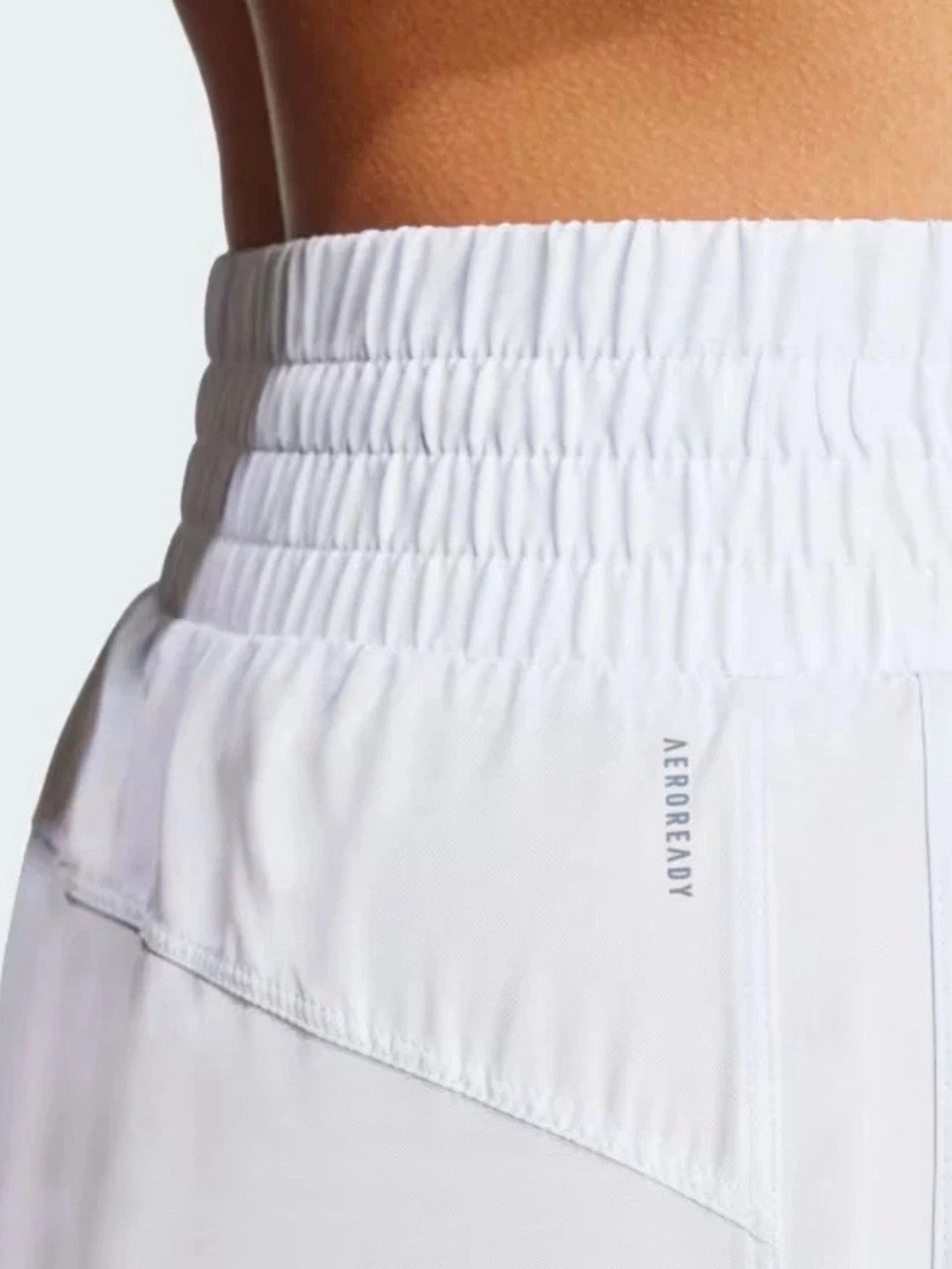 Adidas Women’s Pacer Training 3-Stripes Woven High-Rise Shorts Halo Blue Size XL - Picture 3 of 4